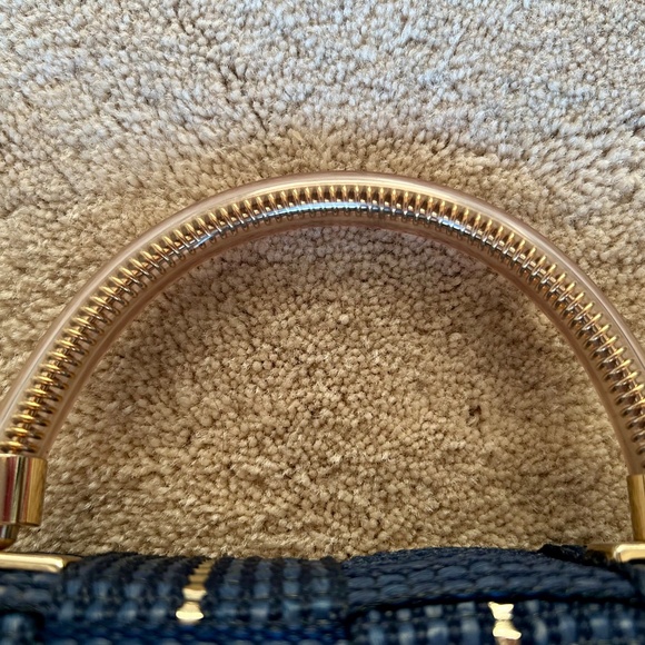 Fiona Navy and Gold Woven Straw Purse - Picture 6 of 8